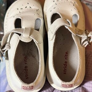 Stride Rite Cream Baby Walker Shoes